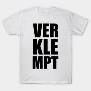 VERKLEPMT Yiddish Trendy Vertical Large Typography T-Shirt